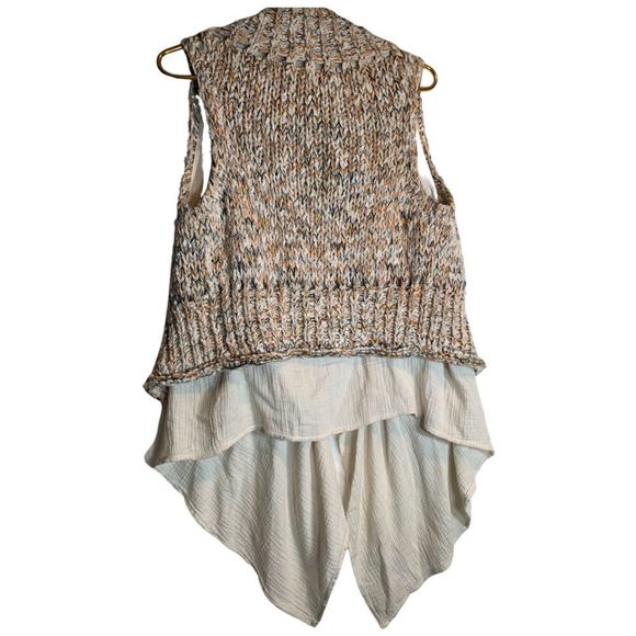 Knitted & Knotted Used Knit Crochet Wool & Cashmere Blend Athleisure Vest Warm - Picture 2 of 6